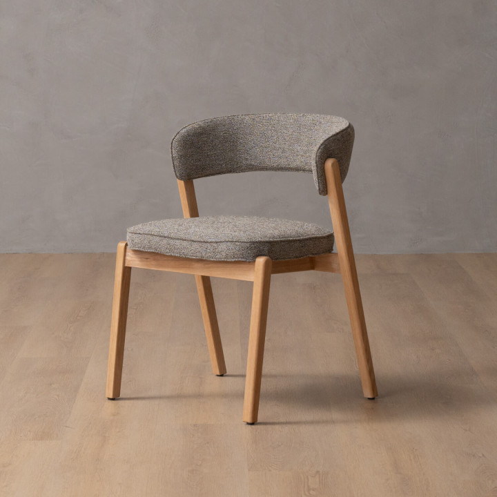 Lucian Fabric Dining Chair - Fossil - 1