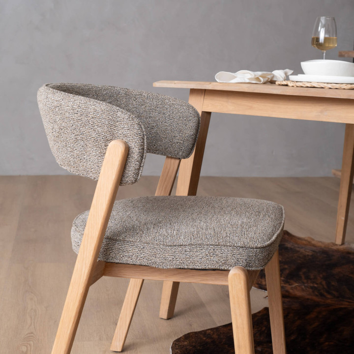 Lucian Fabric Dining Chair - Fossil - 3