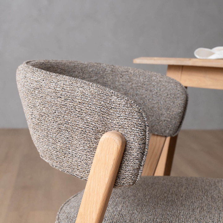 Lucian Fabric Dining Chair - Fossil - 4