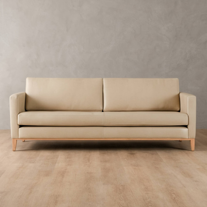 Cape Town 3-Seater Leather Couch - Cream - 1