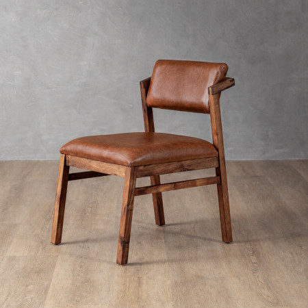 Jozi Leather Dining Chair - Blackwood - Curry