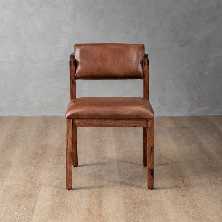 Jozi Leather Dining Chair - Blackwood - Curry - 2