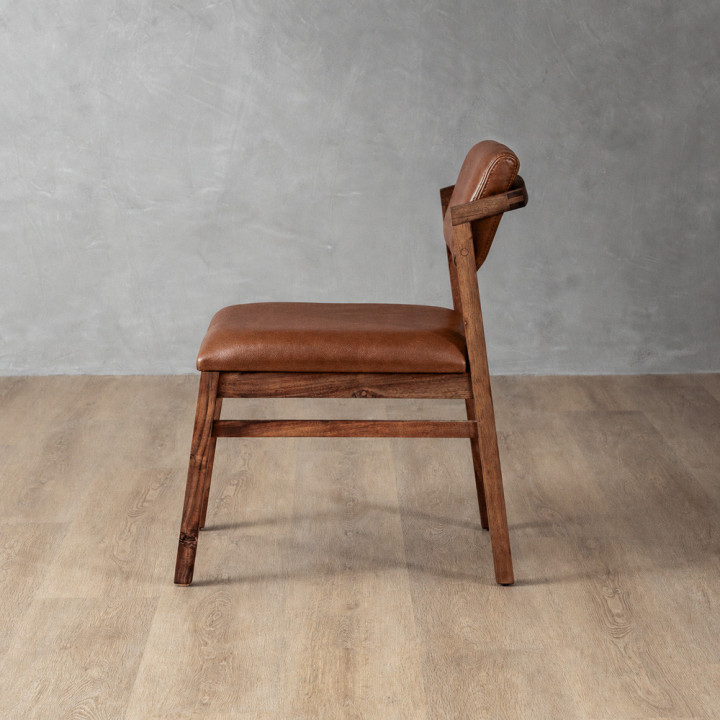 Jozi Leather Dining Chair - Blackwood - Curry - 3