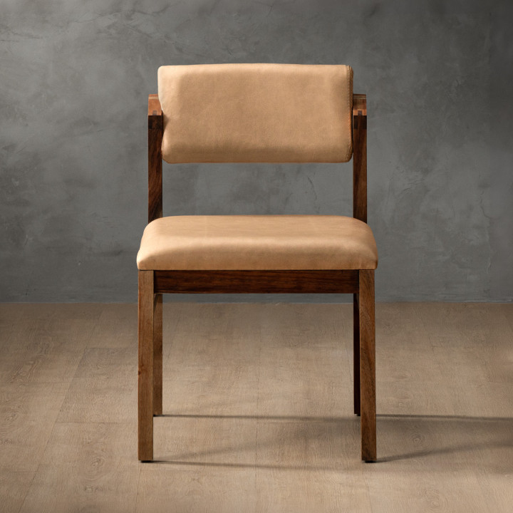 Jozi Leather Dining Chair - Blackwood - Desert - 2