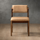 Jozi Leather Dining Chair - Blackwood - Desert - 2