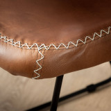 Hand-Stitched Leather Dining Chair - Butterscotch - 3