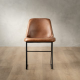 Hand-Stitched Leather Dining Chair - Butterscotch - 4