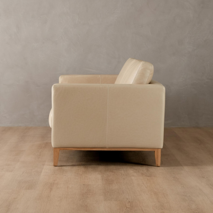 Cape Town 3-Seater Leather Couch - Cream - 3