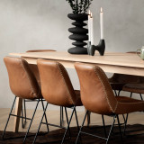 Hand-Stitched Leather Dining Chair - Butterscotch - 7