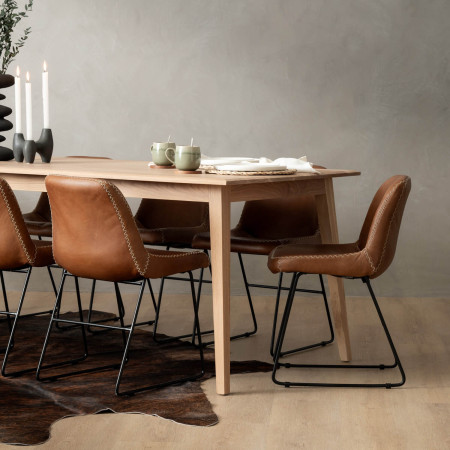 Hand-Stitched Leather Dining Chair - Butterscotch