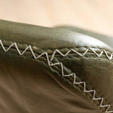 Hand-Stitched Leather Dining Chair - Olive - 7