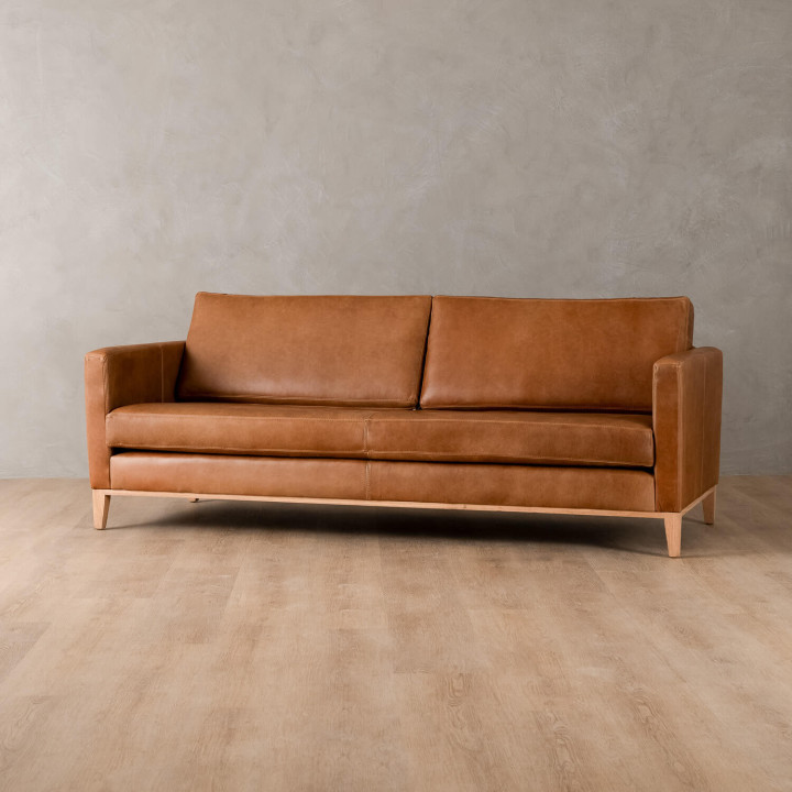 Cape Town 3-Seater Leather Couch - Ginger - 2