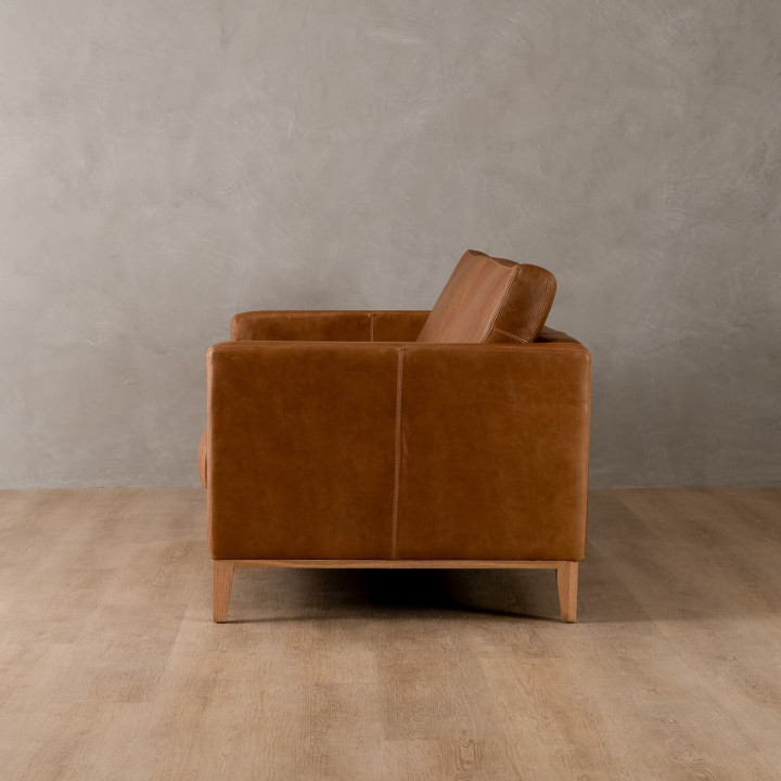 Cape Town 3-Seater Leather Couch - Ginger - 3