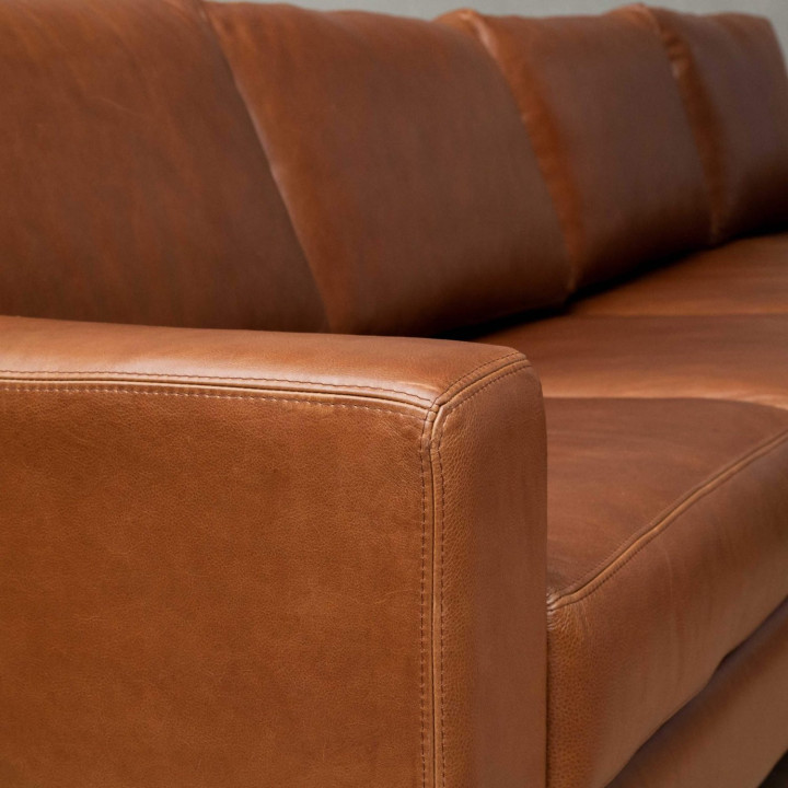 Douglas Leather Corner Couch with Daybed Right - Butterscotch - 8