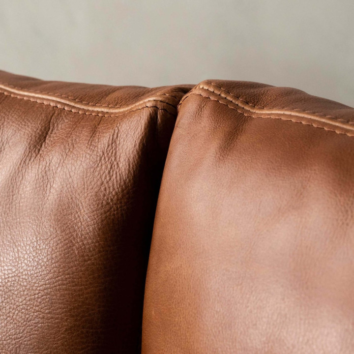 Douglas Leather Corner Couch with Daybed Left - Butterscotch - 10