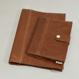 Leather Notebook Cover- A4/A5 (with Clip) - Butterscotch - A4 - 1
