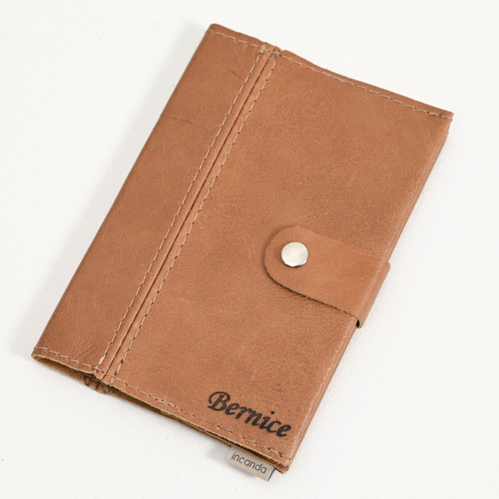 Leather Notebook Cover- A4/A5 (with Clip) - Ginger - A5 - 3