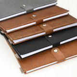 Leather Notebook Cover- A4/A5 (with Clip) - Pepper - A4 - 2