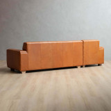Karoo Leather Corner Couch with Daybed Left - Ginger - 4