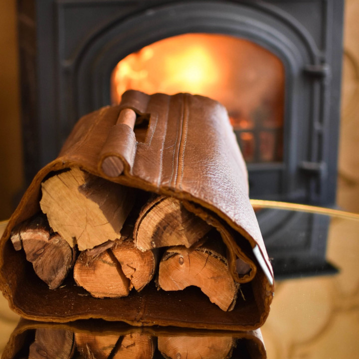 Firewood Log Carrier with Stand - Ginger - 3