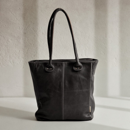Lunah Classic Leather Tote Bag - Mystique Black - 1