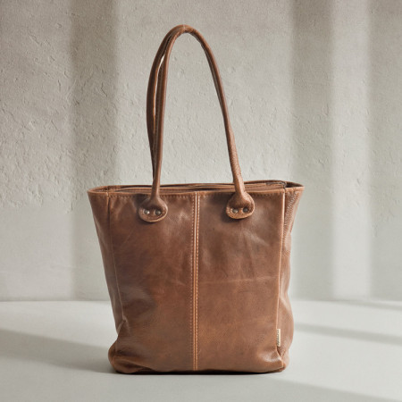 Lunah Classic Leather Tote Bag - Ginger