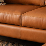 Douglas Leather Corner Couch with Daybed Right - Ginger - 6