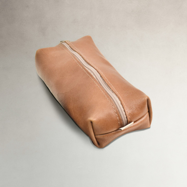 Leather Pencil Case - Ginger - 1