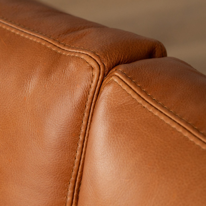 Douglas Leather Corner Couch with Daybed Right - Ginger - 7