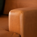 Douglas Leather Corner Couch with Daybed Right - Ginger - 8