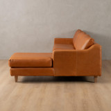 Douglas Leather Corner Couch with Daybed Right - Ginger - 10
