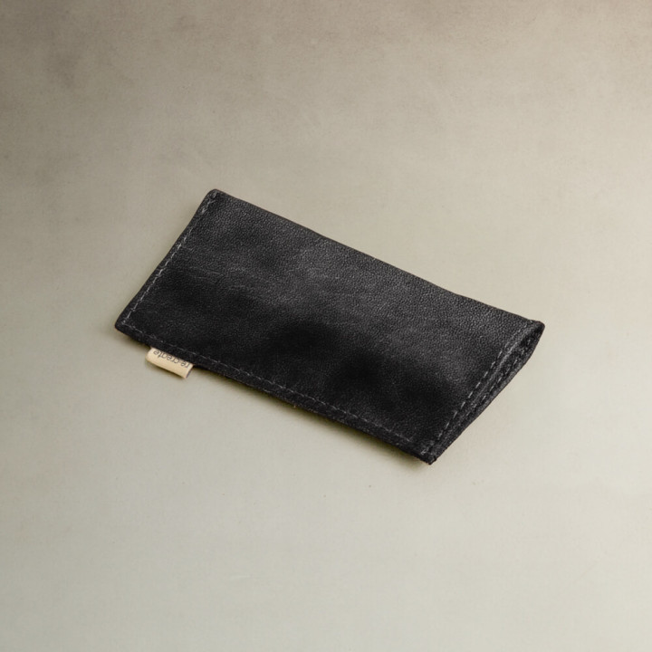 Leather Sunglass Pouch - Black - 1