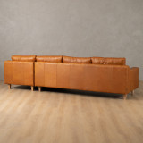 Douglas Leather Corner Couch with Daybed Right - Ginger - 11