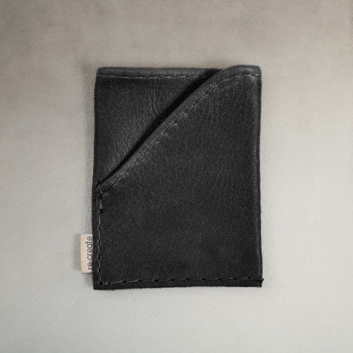 Leather Credit Card Holder - Black - 1