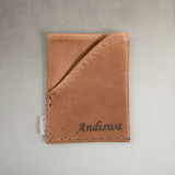 Leather Credit Card Holder - Pepper - 2