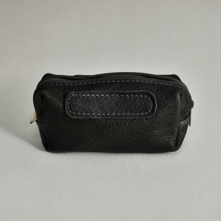 Leather Cosmetic Bag - Black