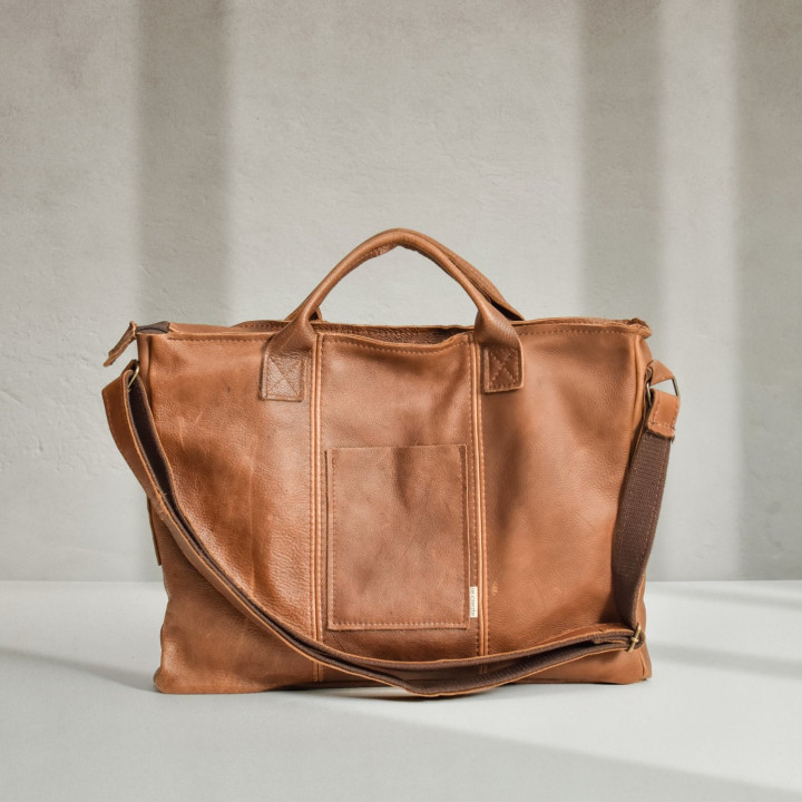 Sterling Leather Laptop Bag - Ginger - 1