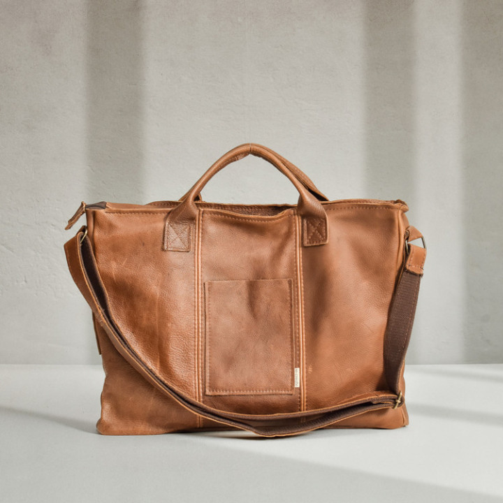 Sterling Leather Laptop Bag - Pepper - 5