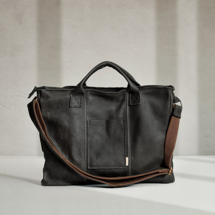 Sterling Leather Laptop Bag - Mystique Black - 1