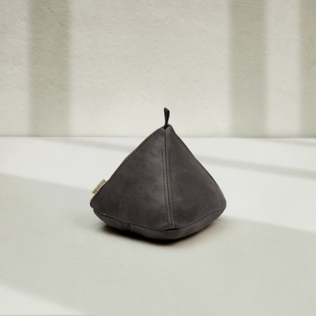 Leather Triangular Door Stopper - Black - 1