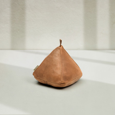 Leather Triangular Door Stopper - Ginger
