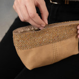 Leather Pouch with Fabric - Desert - 1