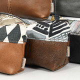 Leather Pouch with Fabric - Ginger - 2