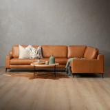 Tulbagh Leather Corner Couch Right - Ginger - 2