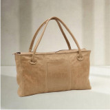 Rowan Lined Leather Leisure/Nappy Bag - Desert - 1