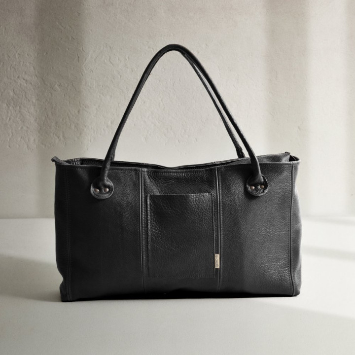 Rowan Leather Leisure/Nappy Bag - Mystique Black - 1