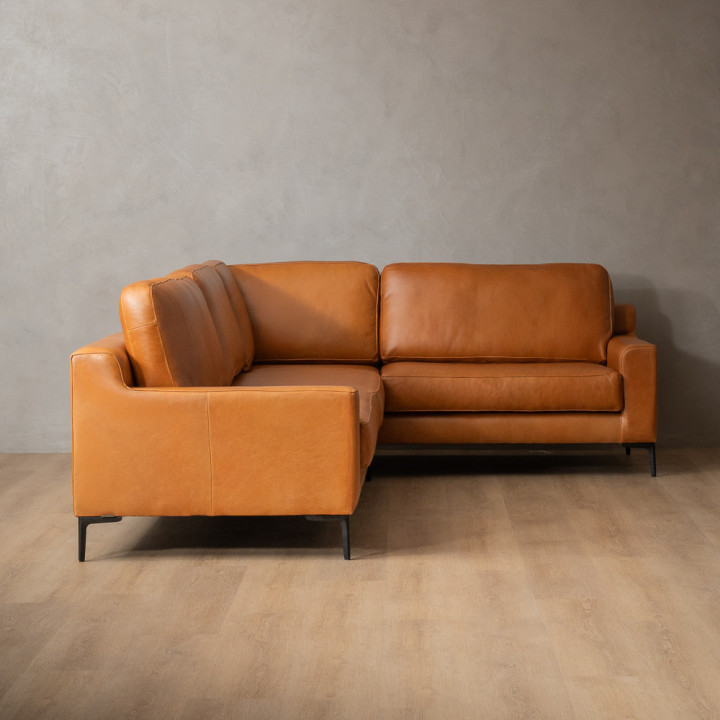 Tulbagh Leather Corner Couch Right - Ginger - 6