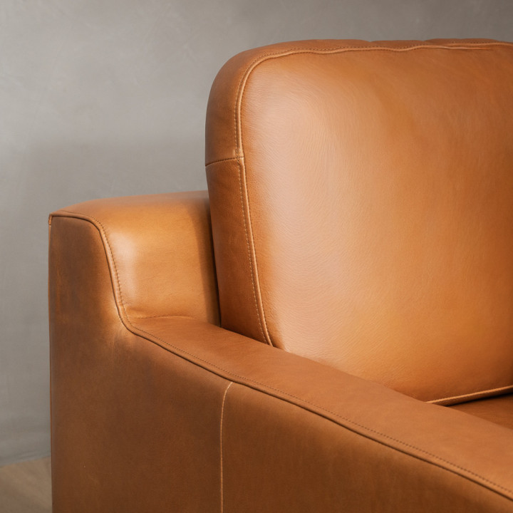 Tulbagh Leather Corner Couch Right - Ginger - 8