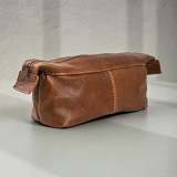 Unisex Leather Toiletry Bag - Butterscotch - 1