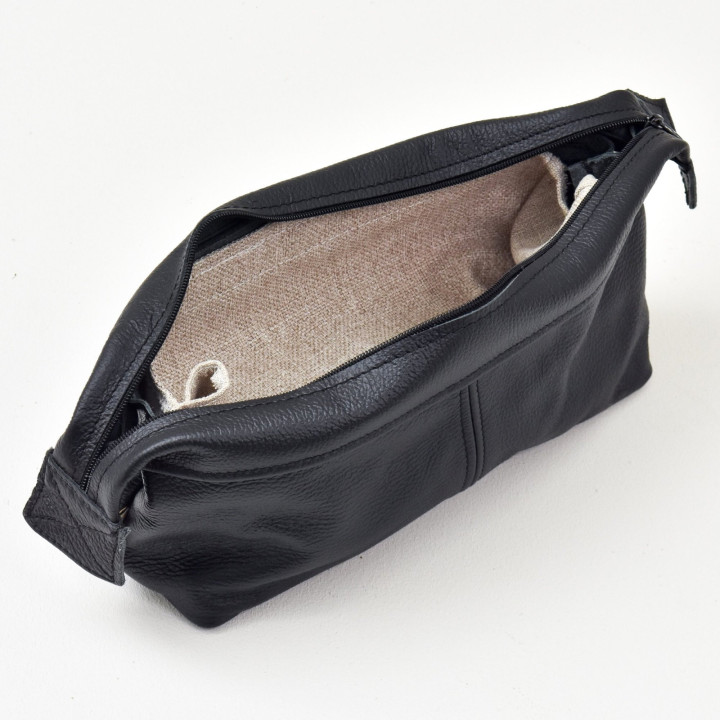Unisex Leather Toiletry Bag - Butterscotch - 2